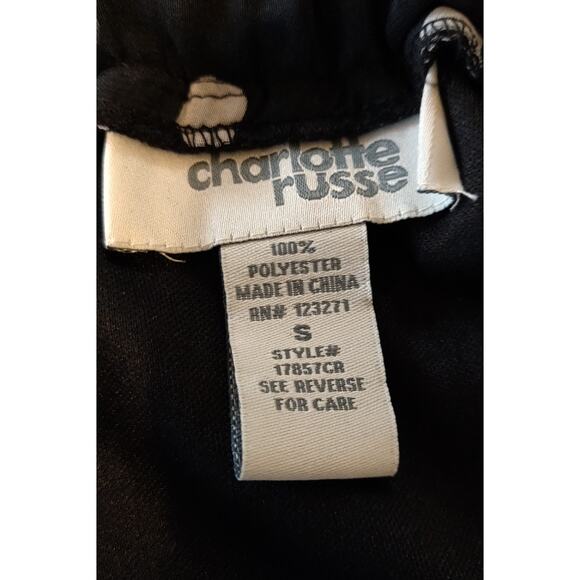 Charlotte Russe Polka Dot Skirt Sz S High Low Mini To Maxi Sheer Black NWT Lined - Picture 6 of 13